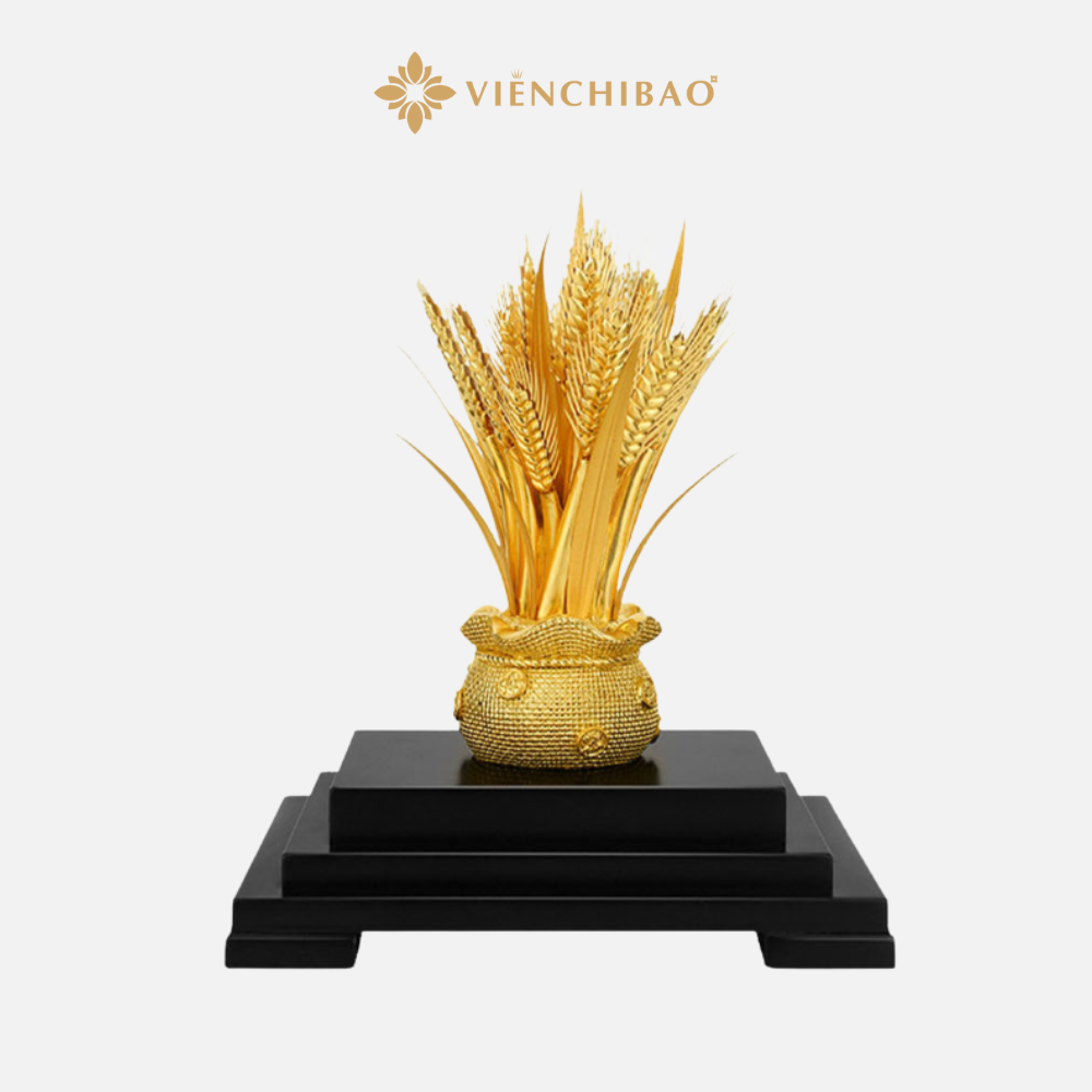 Hũ Lúa Thần Tài Mạ Vàng 24K - Viễn Chí Bảo