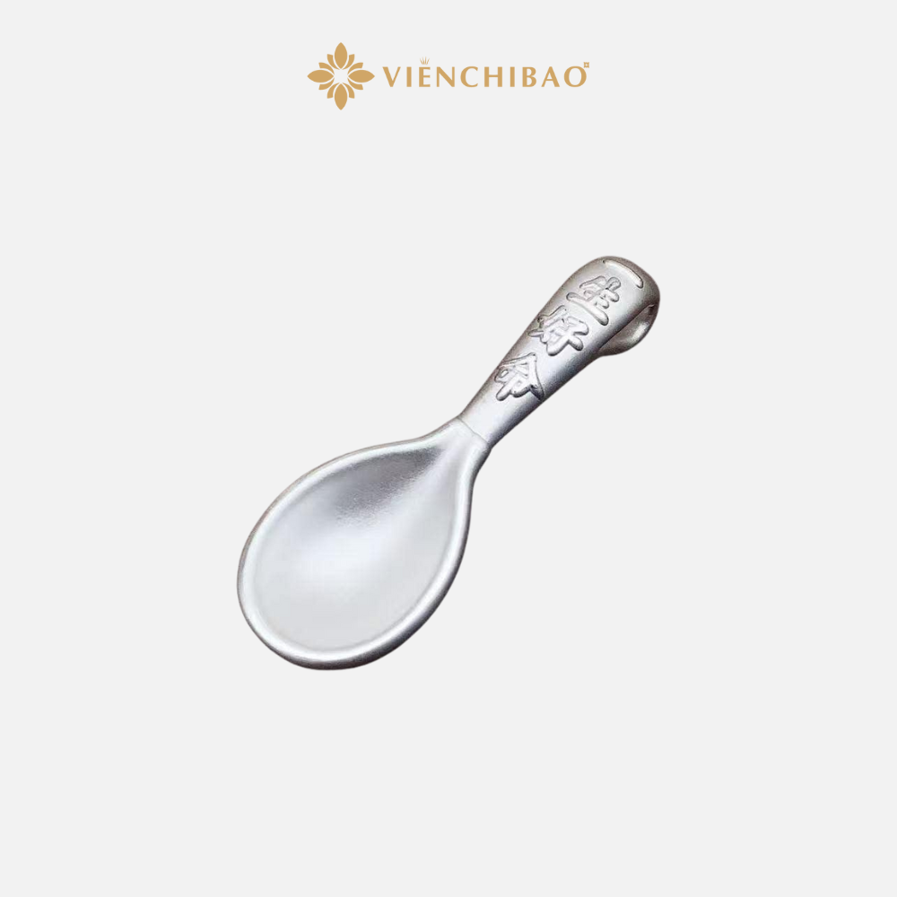 Charm Thìa Bạc S999 Chạm Khắc Chữ Bình An Phúc Thọ - Viễn Chí Bảo