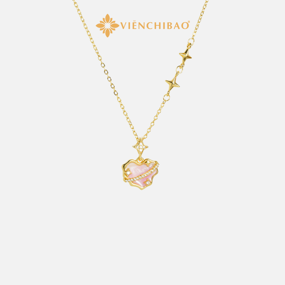 Dây chuyền trái tim hành tinh phát sáng S925 - Viễn Chí Bảo